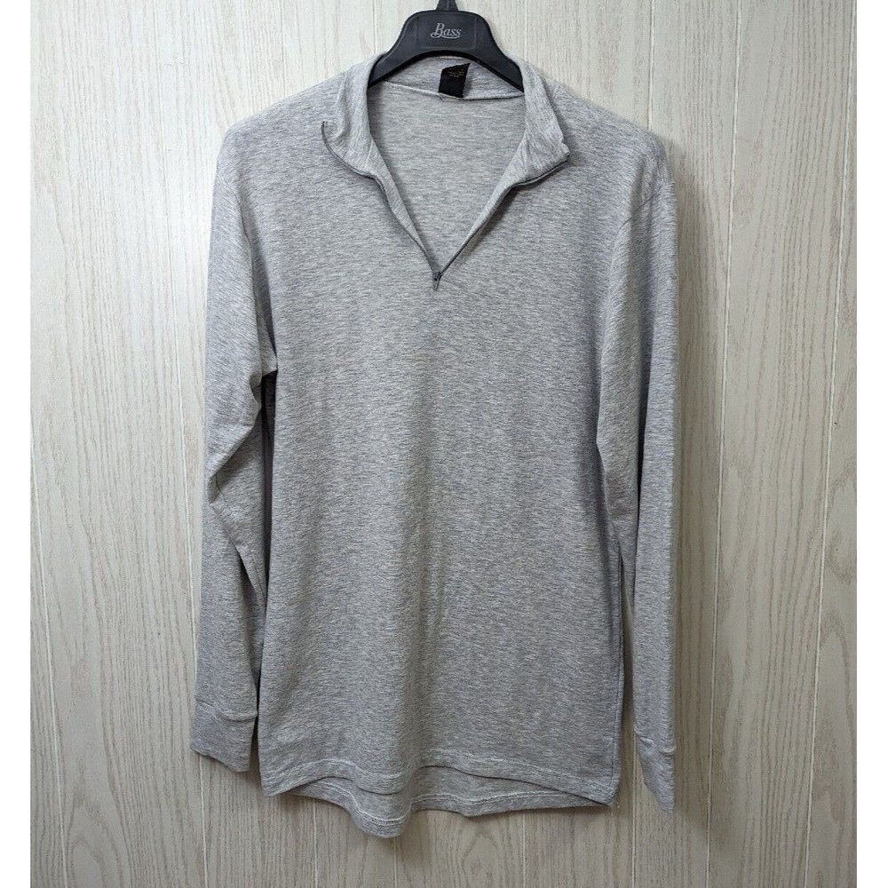 Vintage REI Sweater Mens Large Tall Gray 1/4 Zip Long Sleeve Outdoor USA Made